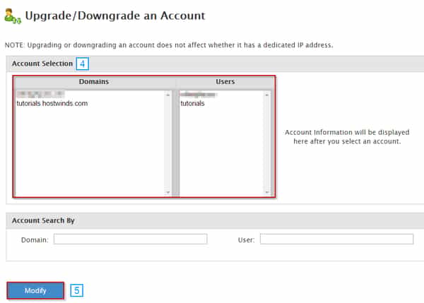 Upgrading/Downgrading An Account | Hostwinds