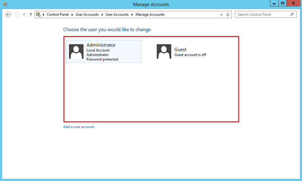change password windows server 2012 cmd
