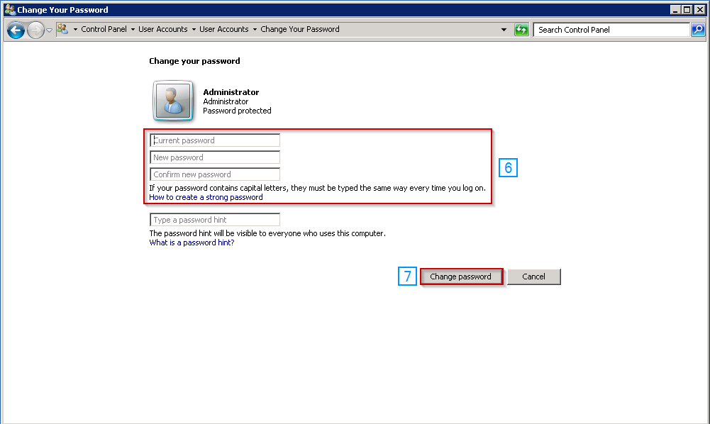How to Change Your Password in Windows Server 2008 | Hostwinds