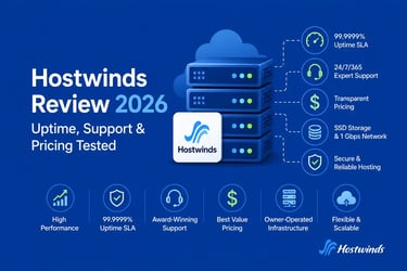 Hostwinds Review 2026 – Tempo de atividade, suporte e preços testados Imagem em destaque