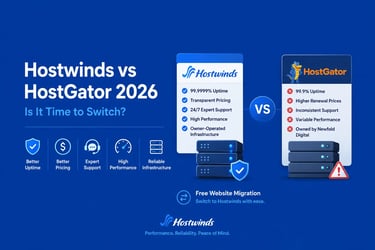 Hostwinds vs HostGator 2026 - Is het tijd om over te stappen? Uitgelichte afbeelding