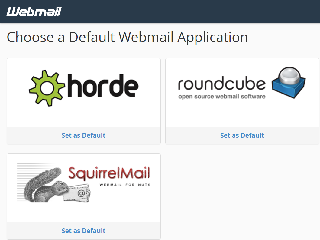 webmail horde roundcube squirrelmail alternative